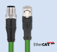 Industrial Ethernet connection double-ended cordset, M12x1- RJ 45 (for Ethercat encoders)